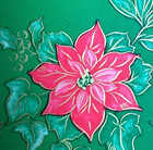Vtg Christmas 1960s Wrapping Paper Gift Wrap Red Poinsettias Gorgeous Gold Trim