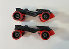 Roller Derby Quad Skate Replacement Truck Plates With Red Wheels     One Pair