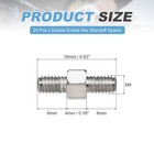 24 Pcs Stainless Steel Double Ended Stud Nut  M4x16mm Male To Male