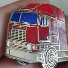 Vintage International 9700 Red Aero Semi Truck Lapel Pin Trucking Cabover