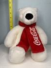 Coca Cola Polar Bear Plush White Stuffed Animal Red Scarf Coke 11 Inch