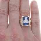 Yellow Gold Blue Lodge Men s Past Master Ring 14k Diamond Lab-created Sapp Mason