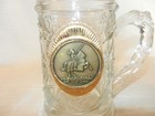 Embossed Glass Beer Mug From Excalibur Hotel Casino Las Vegas  With Coin Logo
