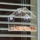 Glass Window Bird Feeder Station Seed Peanut Mealworm Suction Perspex Clear View