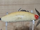 Vintage Heddon Sos 140 Old Wood Fishing Lure Wounded Swims On Side