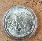 1947 P High Grade  au bu  Silver Walking Liberty Half Dollar In Acrylic Capsule