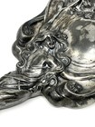 Antique Art Nouveau Hand Mirror Floral Motifs Woman Repouss   Design Silver Plate