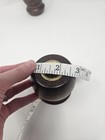 Pair Vintage Mid Century Modern Wood Brown Round Short Candlestick Holders