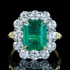 Art Deco Antique 3 90 Ct Natural Green Emerald Vintage Ring 14k Yellow Gold Fn