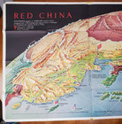 Vintage 1955 Red Communist China Map Poster Time Magazine Original Robert Chapin