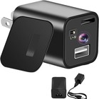 2025 Enhanced 1080p Hd Wireless Nanny Cam Camera Charger And Black