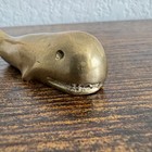 Vintage Solid Brass Whale Paperweight Figure Mini 3 5 In Mcm Small Statue