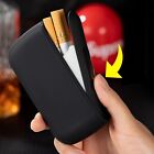 Cigarette Case With Lighter Electric Box Holder Windproof Flameless Usb Black