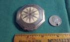 Old Richard Hudnut Le Debut Art Deco Silver-tone Tri Fold Compact Clean Empty