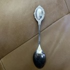 Vintage Collectible Silver Plated Teaspoon  Spoon  Enamel Rose 