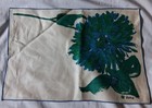 Vintage Vera Neuman Floral Linen Napkins - 16  X 15     Qty-3  Green Blue Floral