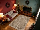 Modern Border Beige Abstract Velvet Rug 3x5 4x6 5x7 6x8 6x10 For Bedroom Living