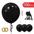 Black Latex Balloons 100 Pack 12 Inch Black Round Helium Balloons Party Ball   