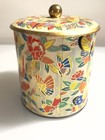 Vintage Designed By Daher Embossed Butterfly Floral Biscuit Tea Tin-england