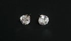 14k Solid Gold 8mm Cubic Zirconia Basket Setting Stud Earrings 4-prong