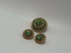 Vintage Mid-century 1950s 1960s Domed Concentric Halo Brooch   Earrings Set Lot