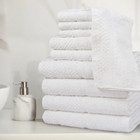 Mainstays 10 Piece Towel Set With Upgraded Softness   Durability  White