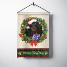 Dachshund Dog Merry Christmas Flag  Dachshund Dog Christmas Wreath Xmas Flag