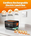 Cordless Portable Electric Lunch Box  24000mah Battery  5d-side Heating  1 2l