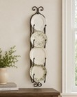 Wall Mount Plate Rack Picture Frame Holder Black Wrought Iron Scroll Farmhouse