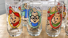 Vintage 1985 Alvin And The Chipmunks Drinking Glasses Complete Set Of 4  Hardees
