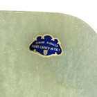 Vintage Hand Carved Genuine Alabaster Painted Flowers Trinket Dresser Tray Italy