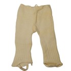 Antique Vintage Baby Wool Pants Knit Tights Off White Drawstring Stirrups Read