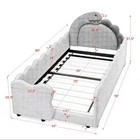 Twin Size Dinosaur-shaped Kids Bed With Safety Guardraild  Boucle Fabric toddler