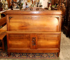 French Antique Art Deco Walnut Queen  Size Bed With Rails   Slats