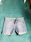 Levis Shorts Size 8 Womens Blue Denim Stretch Ladies Mid Rise Cut Off