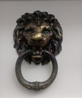 Vintage Mid Twentieth Century Cast Solid Brass Regal Lion s Head Door Knocker