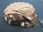 Vintage Old Dutch Design Sea Shell Nautical Copper Cake Jello Mold Brass Hook