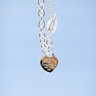 Tiffany Necklace Silver Heart Toggle Pendant With Crystal   Gift Box Set 45cm