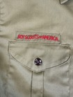 Vintage Boy Scouts Of America Shirt Boys Size 16 Reg Green With Uncommon Patches