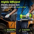 10000 Psi Cordless Grease Gun Led Electric Grease Gun Kit 2 battery   Charger