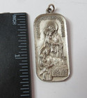 Vintage Medal Religious Pendant Silver St  Mother Mary   Rev  Christ 42mm