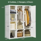 Portable Closet Clothes Foldable Armoire Wardrobe Closet W 8 Cubes  Hanging Rods