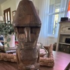 Carved Wooden Tiki Figure Sculpture Statue Approx 10 In Tall