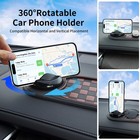 Universal Anti-slip Car Dashboard Mat With 360   Rotating Medium  Gray Black 