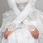 Wedding Fingerless Lace Stretch Satin Long Gloves Women Party Dress Bridal Us