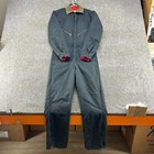 Vtg Walls Coveralls Mens Medium Tall Black Quilted Lined Insulated Blizzard Pruf