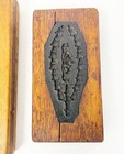 Antique Lot 2 Wood   Lead Printing Press Letterpress Chocolate Mold Blocks