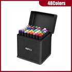 24-100 Colors Alcohol Drawing Markers Dual Tip Permanent Art Sketch Markers