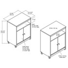 Home Landry Microwave Cart Rolling Kitchen Cart With Doors Storage  Black Oak