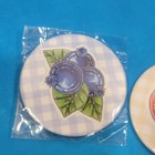 Vintage Peach   Blueberry Pinback Button Lot Of 2
